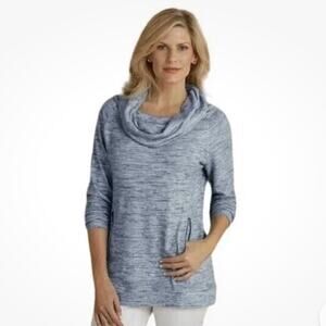 Soft Surroundings Cloud 9 Cowl Neck Tunic Sweater Gray Size SP